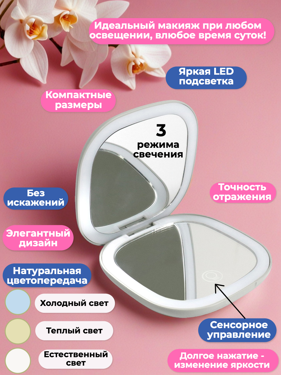 Зеркало HASTEN карманное - фото 3