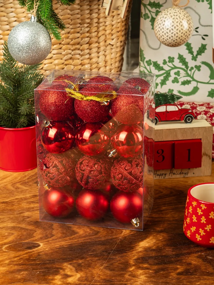 Набор шаров Kaemingk красный - фото 2