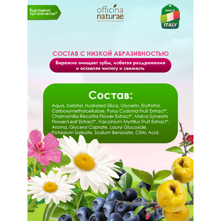 Зубной гель Officina Naturae без фтора фруктовый