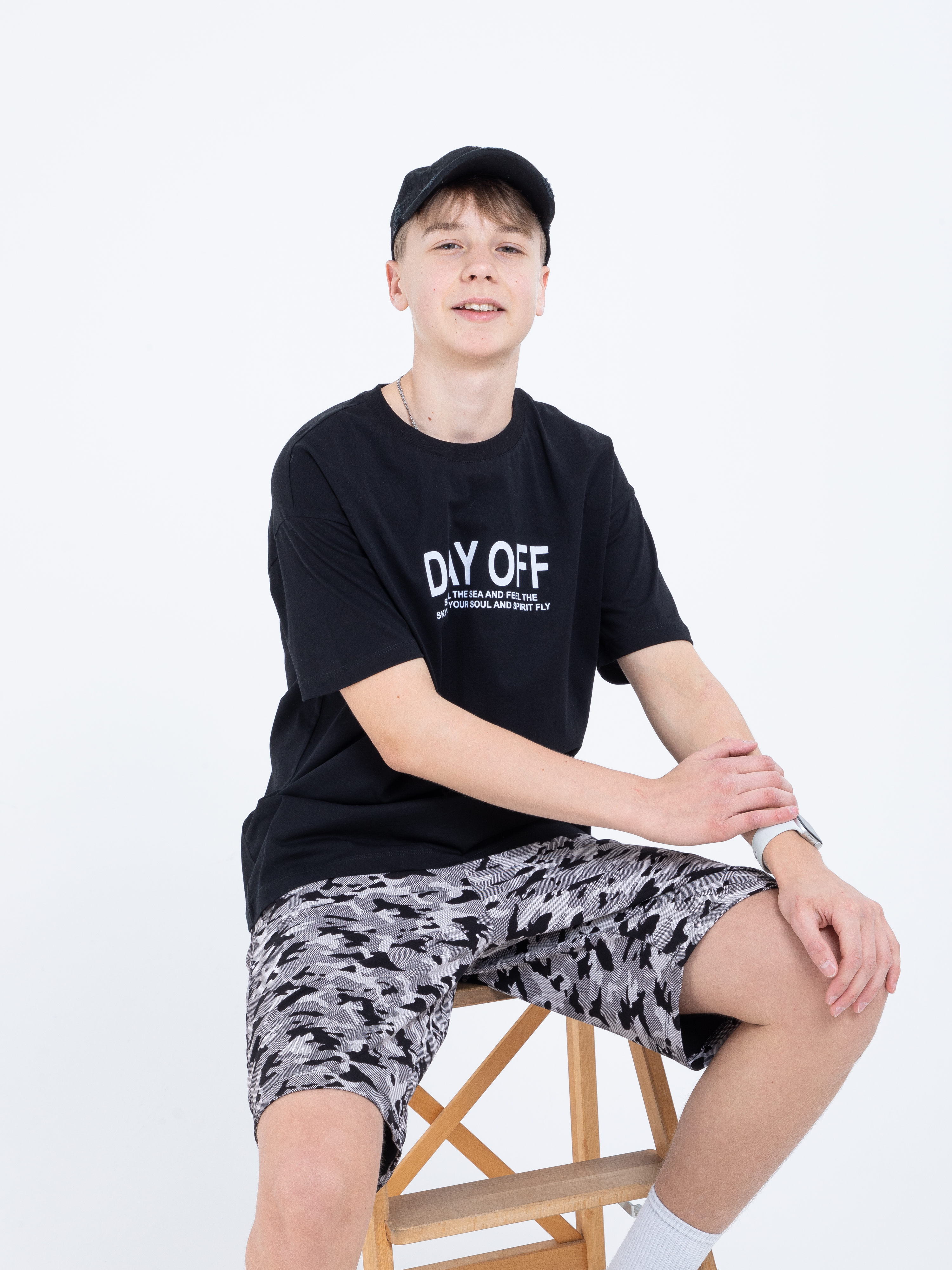 Футболка STELLA MODA 11217_черный - фото 16