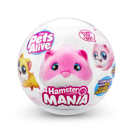 Игрушка Zuru Pets Alive Хомяк розовый в шаре Hamstermania