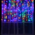 Гирлянда Luazon «Занавес» 1.5 × 1 м IP20 прозрачная нить 180 Led свечение мульти 8 режимов 220 В