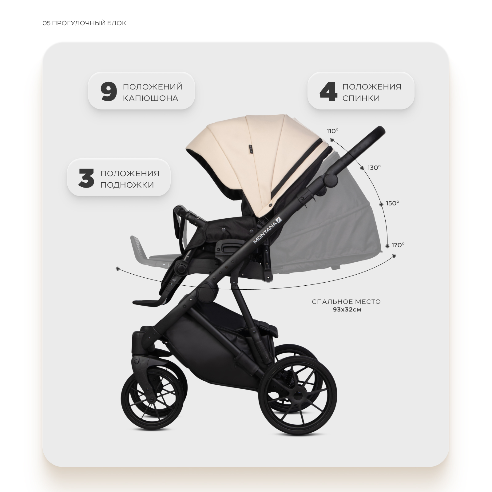 Коляска 2в1 Riko Basic Montana X Ecco бежевый - фото 6