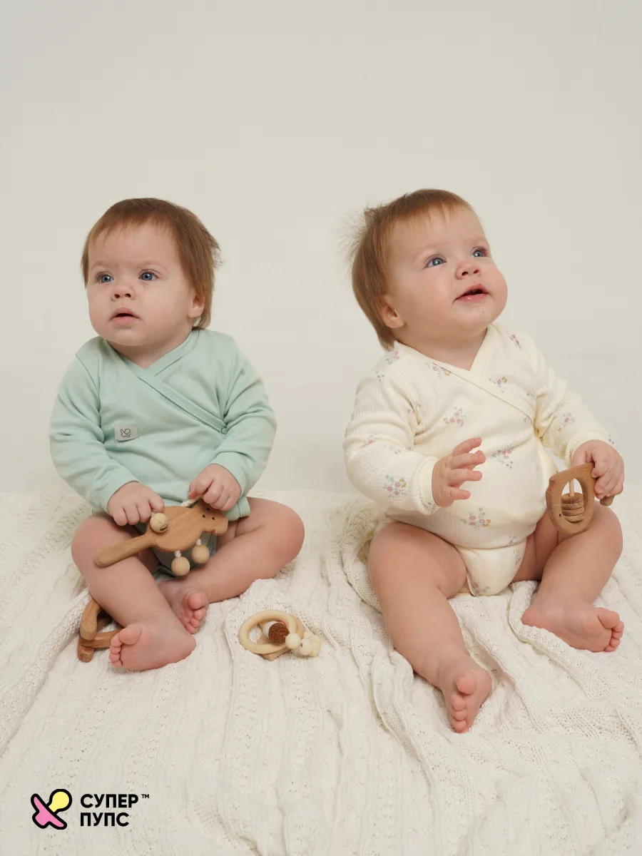 Боди 3 шт Супер Пупс нбр/3пр/бд/зап/зеленыецветочки - фото 23