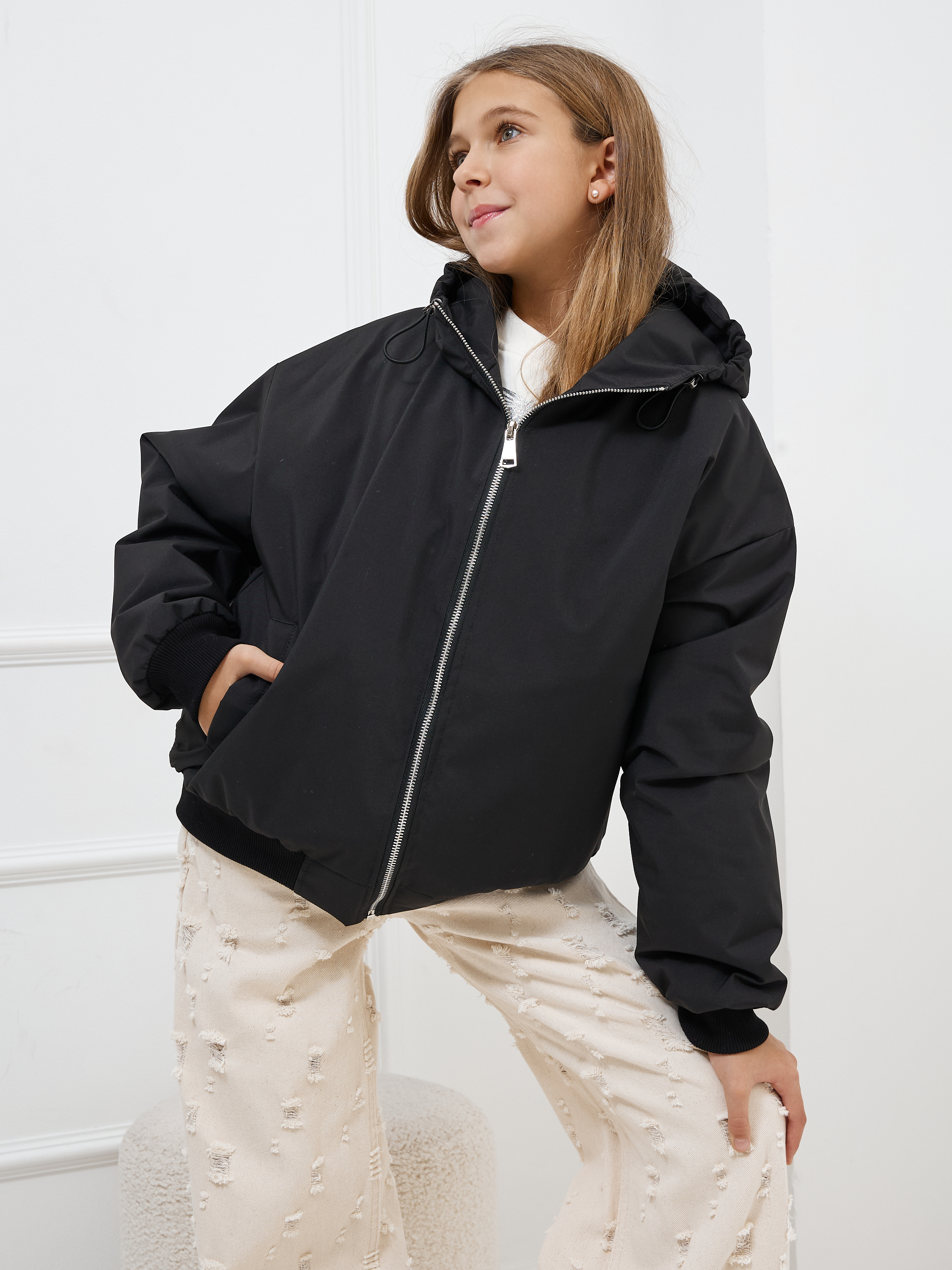 Куртка MIRANAM БомберДетскДевочкиF55Черн - фото 11