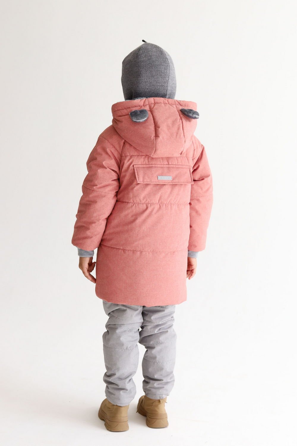 Куртка MINIDINO М018/ДКуртка детская зимняя Мишка лосось - фото 4