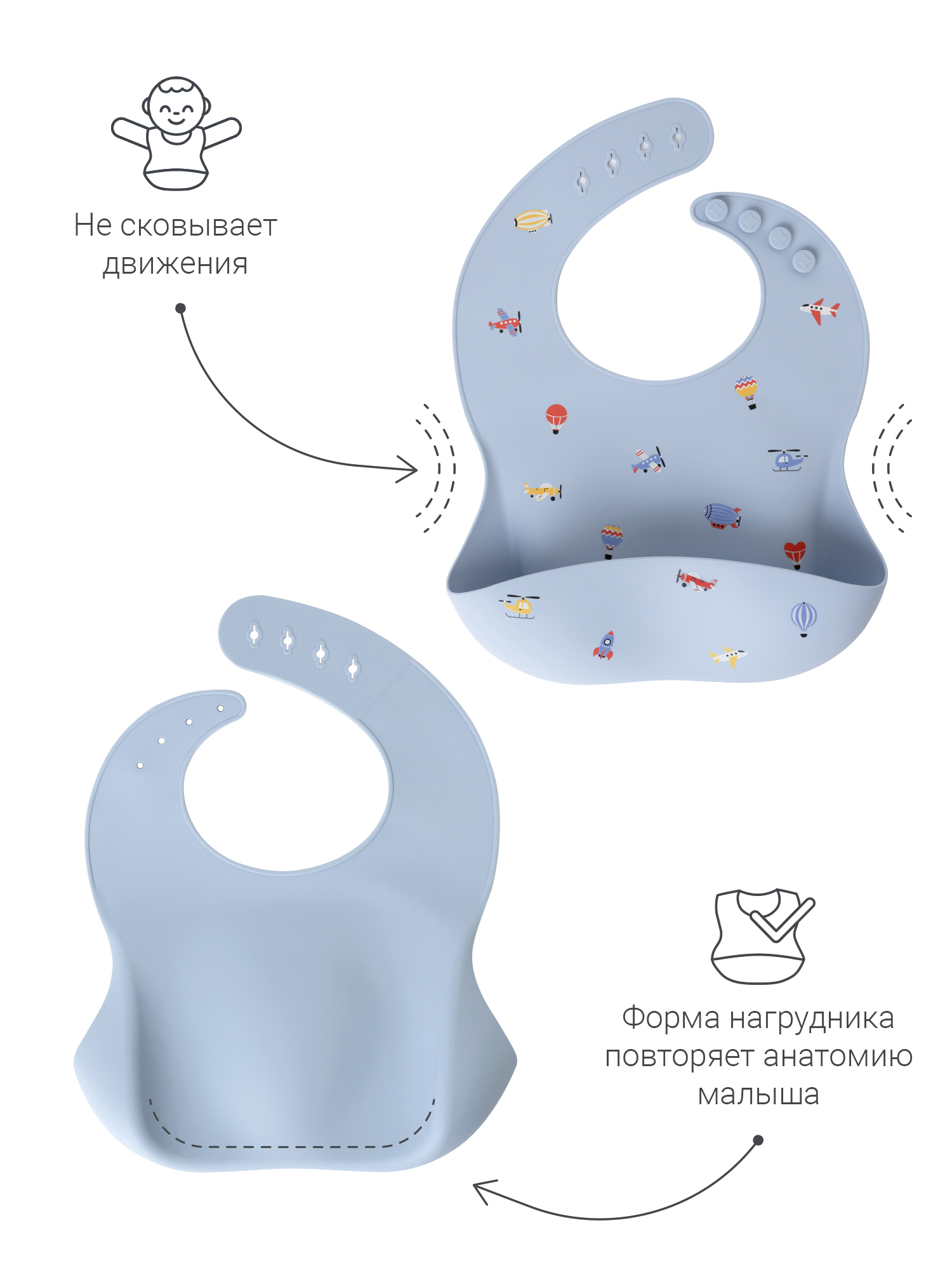 Нагрудник edda силикон 1 шт. - фото 4