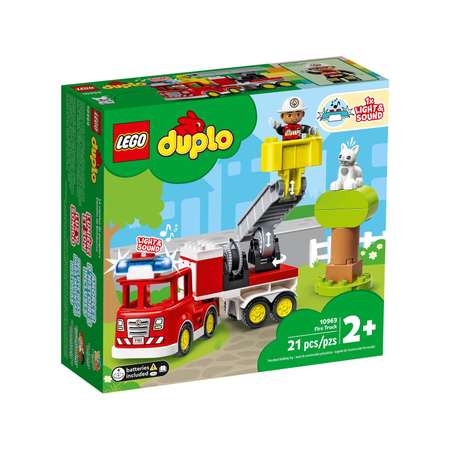 Конструктор LEGO DUPLO Пожарная машина с мигалкой блочный