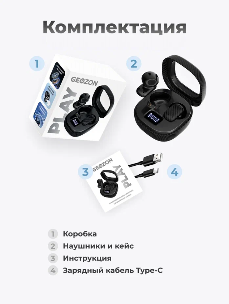 Наушники-вкладыши GEOZON G-S14BLK - фото 8