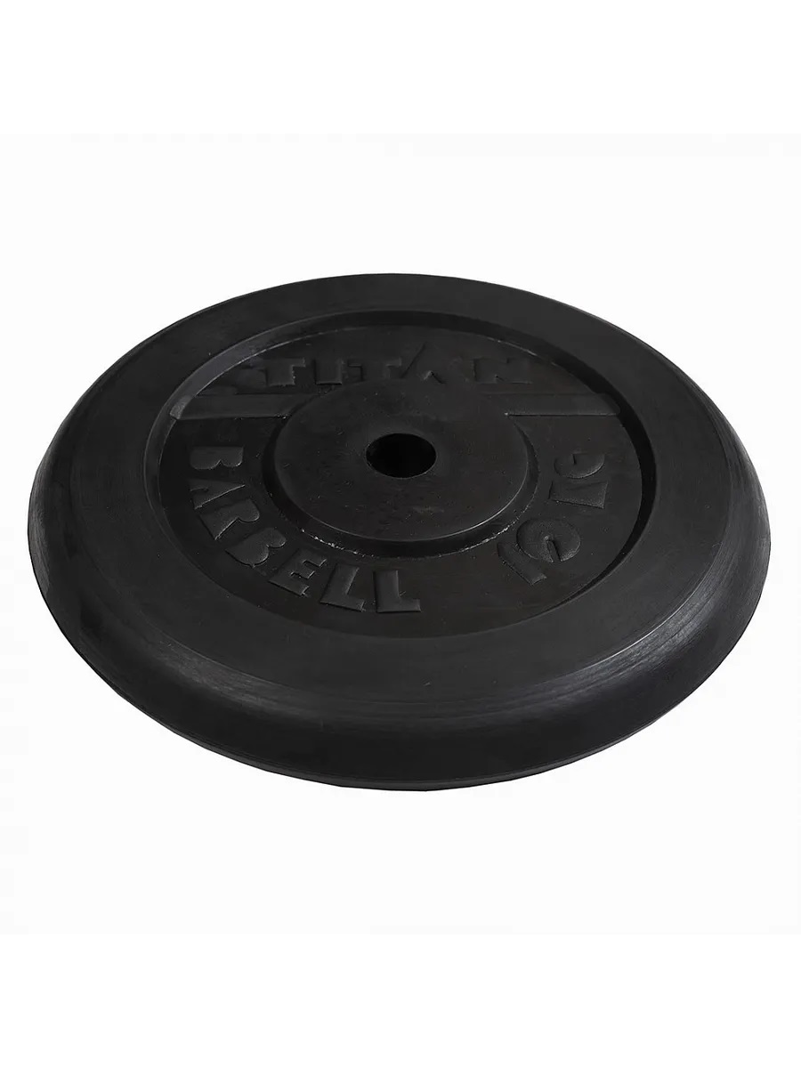 Диск обрезиненный, блин для штанги KMS sport Титан d 31 мм чёрный 10,0 кг - фото 3