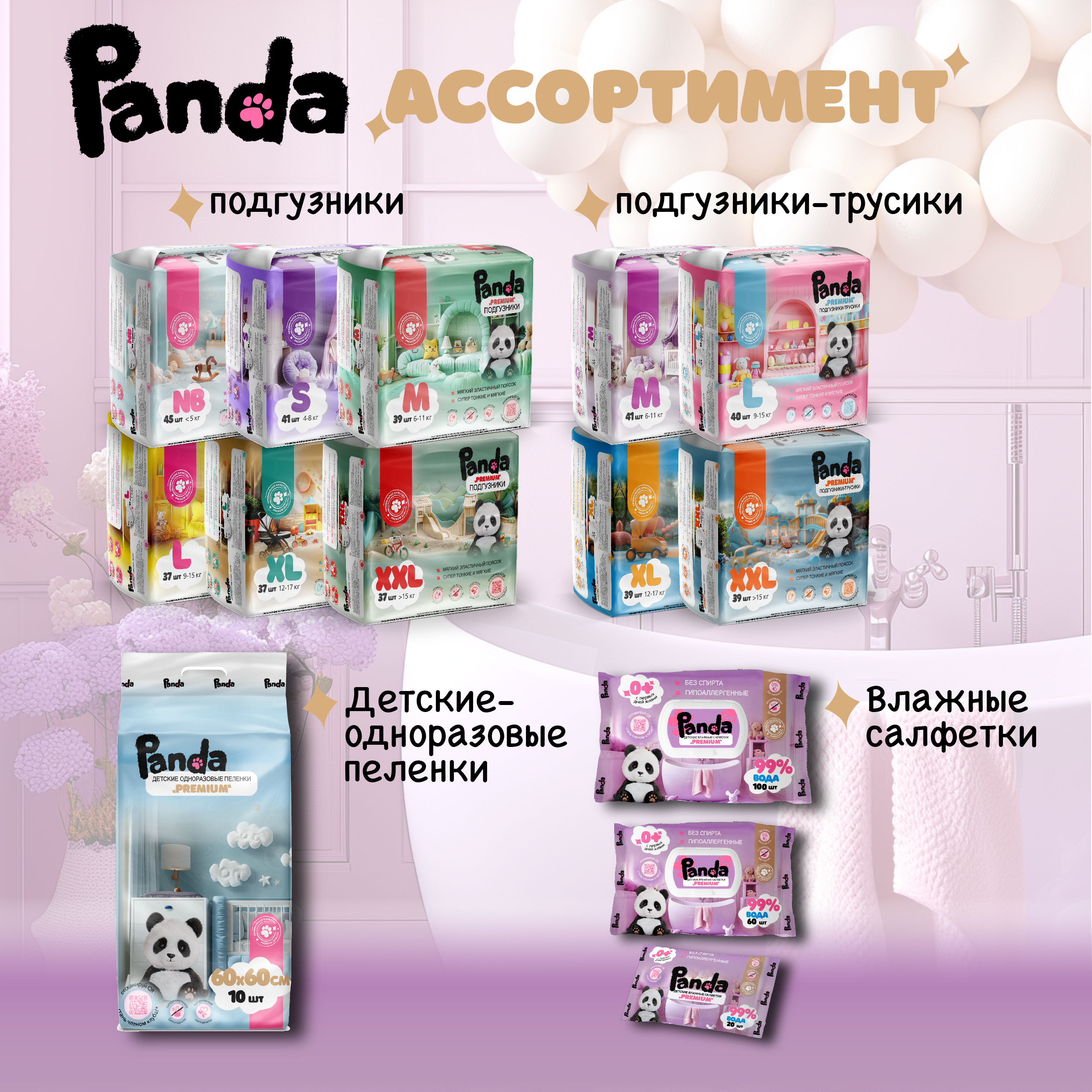 Влажные салфетки Panda premium для интимной гигиены 1 упак. 60 шт. - фото 5