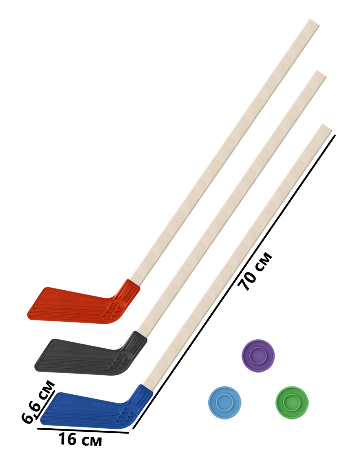 Набор для хоккея Задира клюшка детская 3 шт + шайба 3 шт - фото 1