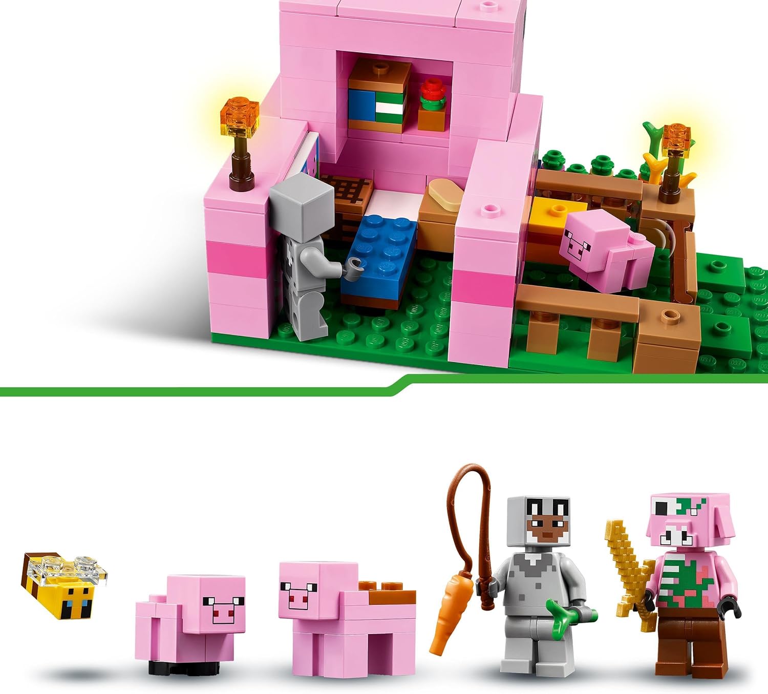 Конструктор LEGO Minecraft Домик для маленьких поросят блочный - фото 5