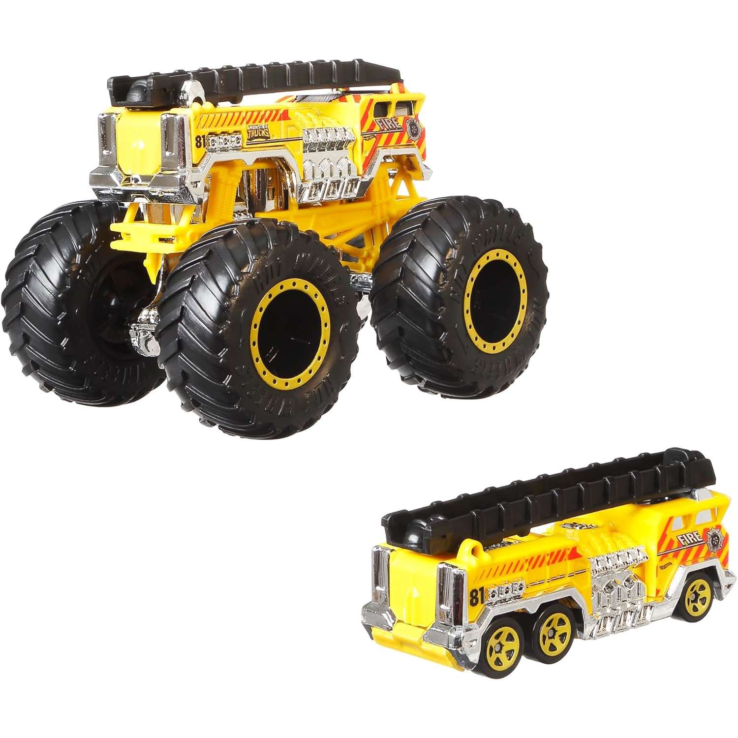 Монстр-трак Hot Wheels 5 Alarm 1:64 желтый GRH81 - фото 2