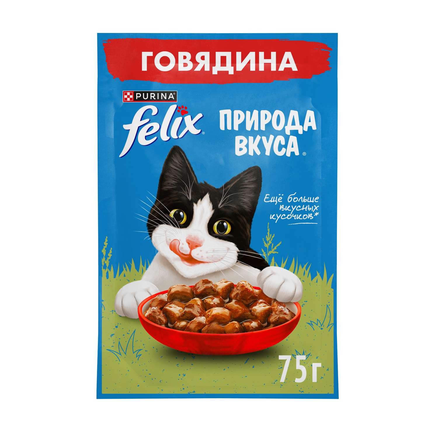 Корм для кошек Felix 75г для взрослых с говядиной в соусе - фото 1