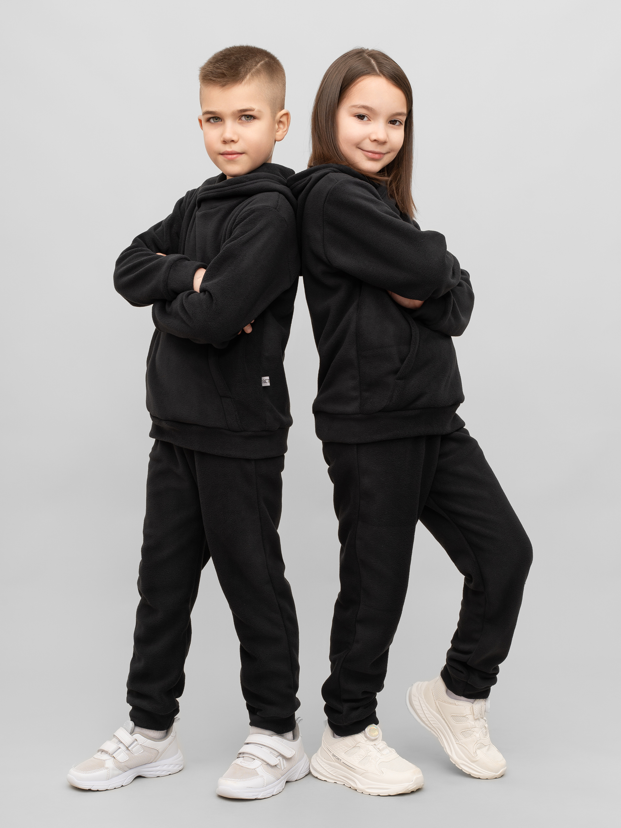 Худи и брюки Утенок 7043г(ш) черный - фото 2