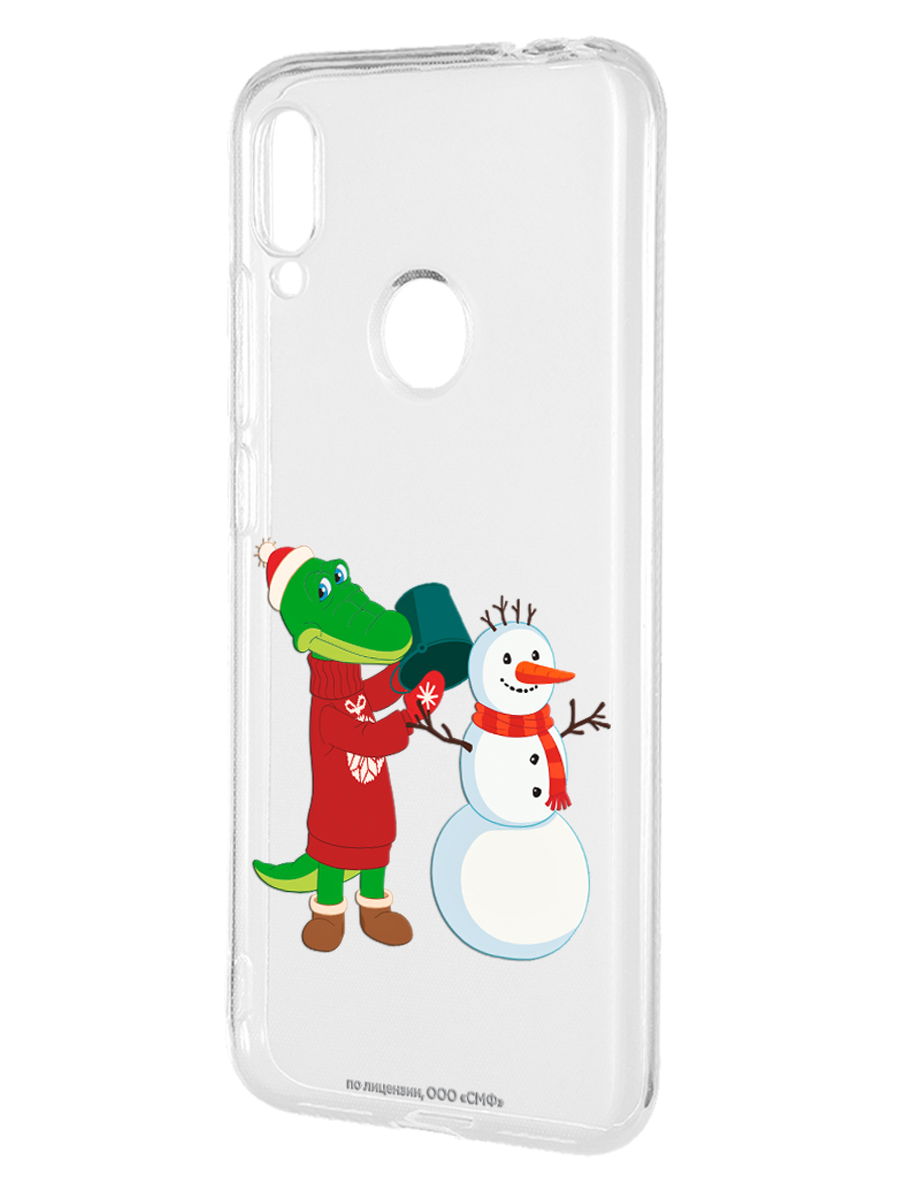 Силиконовый чехол Mcover для смартфона Xiaomi Redmi Note 7 Союзмультфильм Крокодил Гена и снеговик - фото 1