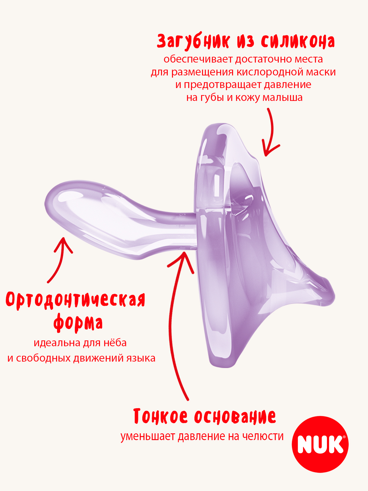 Пустышка Nuk силикон ортодонтическая от 0 мес. 1 шт. - фото 3