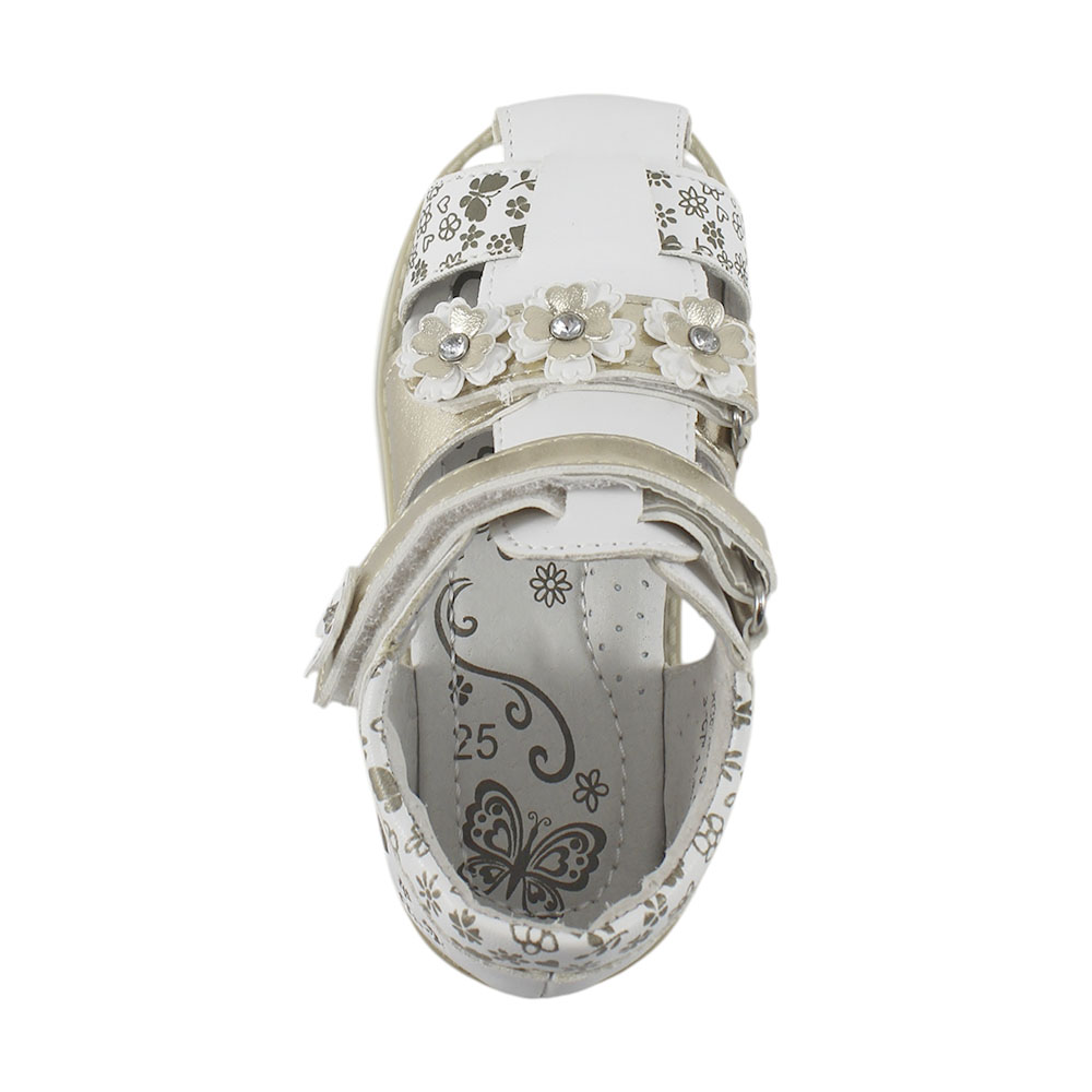 Сандалии Europen XGB-80-25-СВ EUROPEN Сандалии для девочки,бело-золотой - фото 3