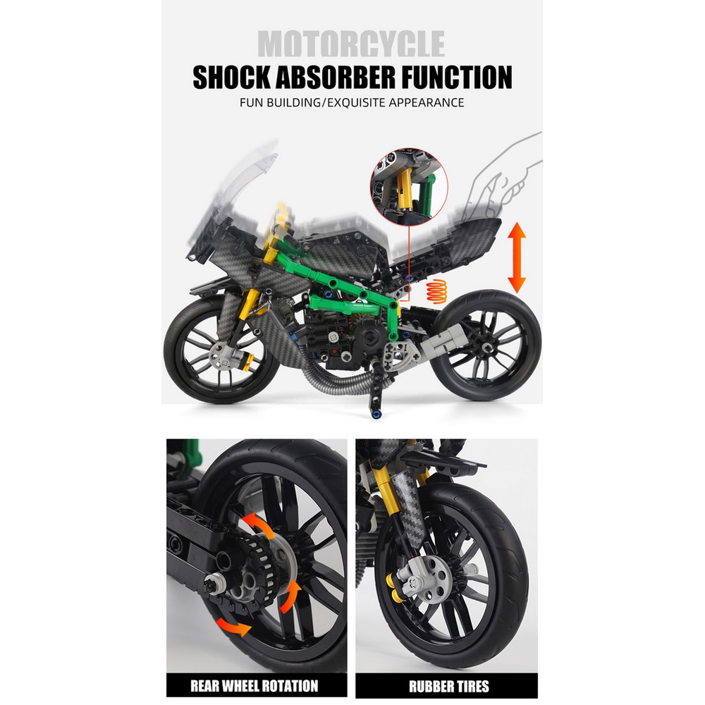 Конструктор Mould King Мотоцикл Kawasaki - фото 6