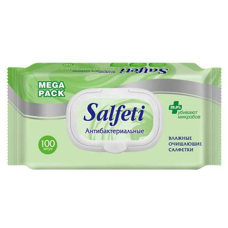 Влажные салфетки SALFETI антибактериальные 100 шт.