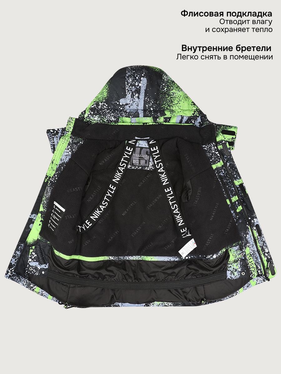 Костюм NIKASTYLE 7з1725 салат/черный - фото 8