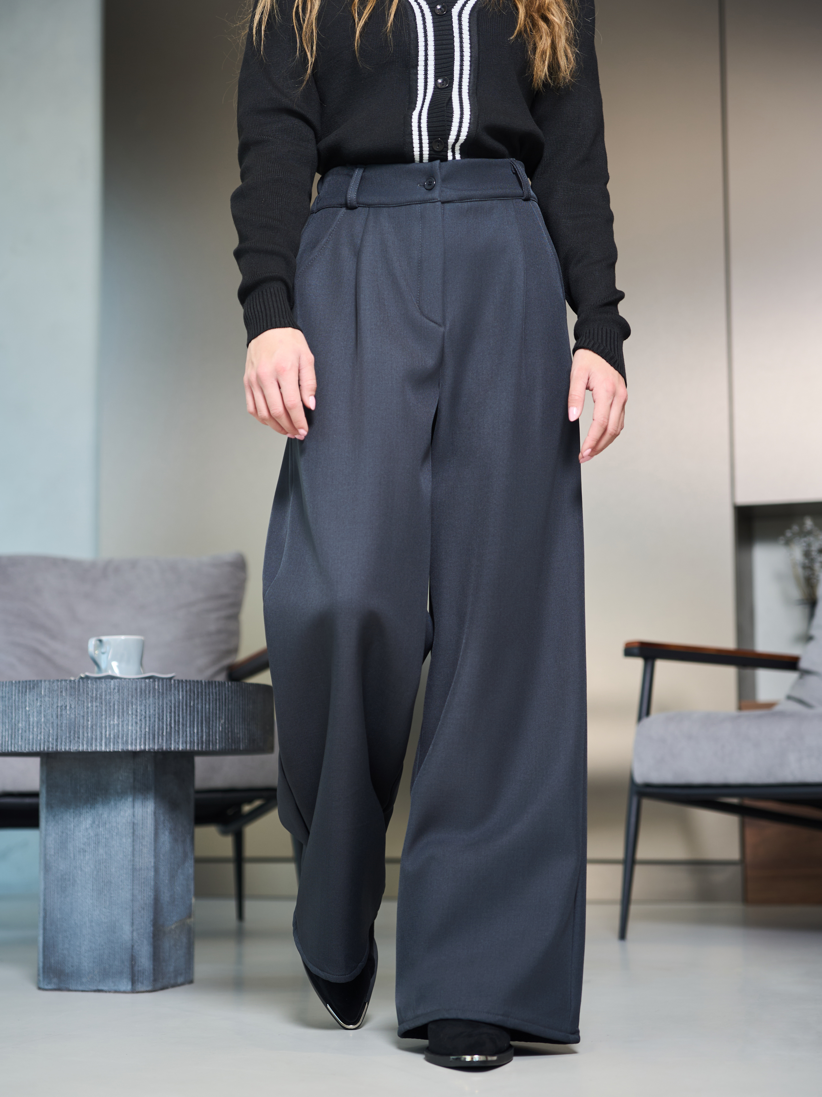 Брюки-палаццо СИНЯЯ МОДА WF501A-H39 - фото 1