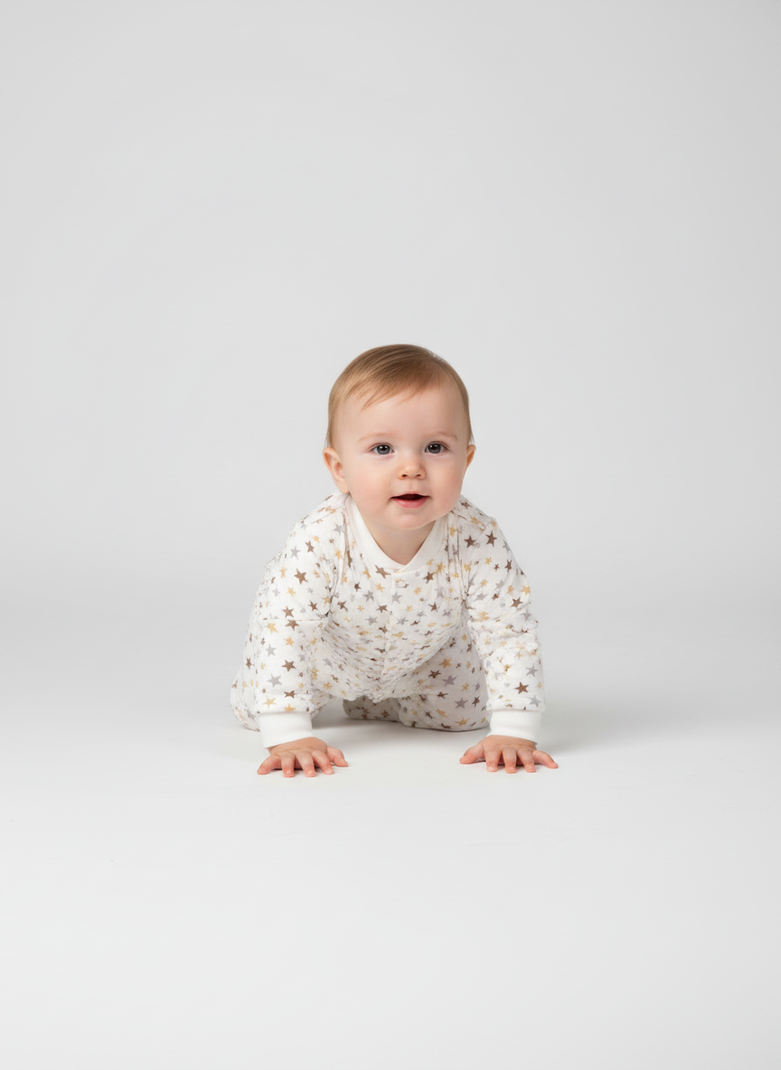 Комбинезон Утенок 262/1 молочный звезды бежевые - фото 1