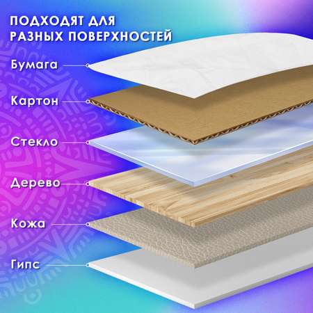 Краски акриловые Остров Сокровищ 6 цв.