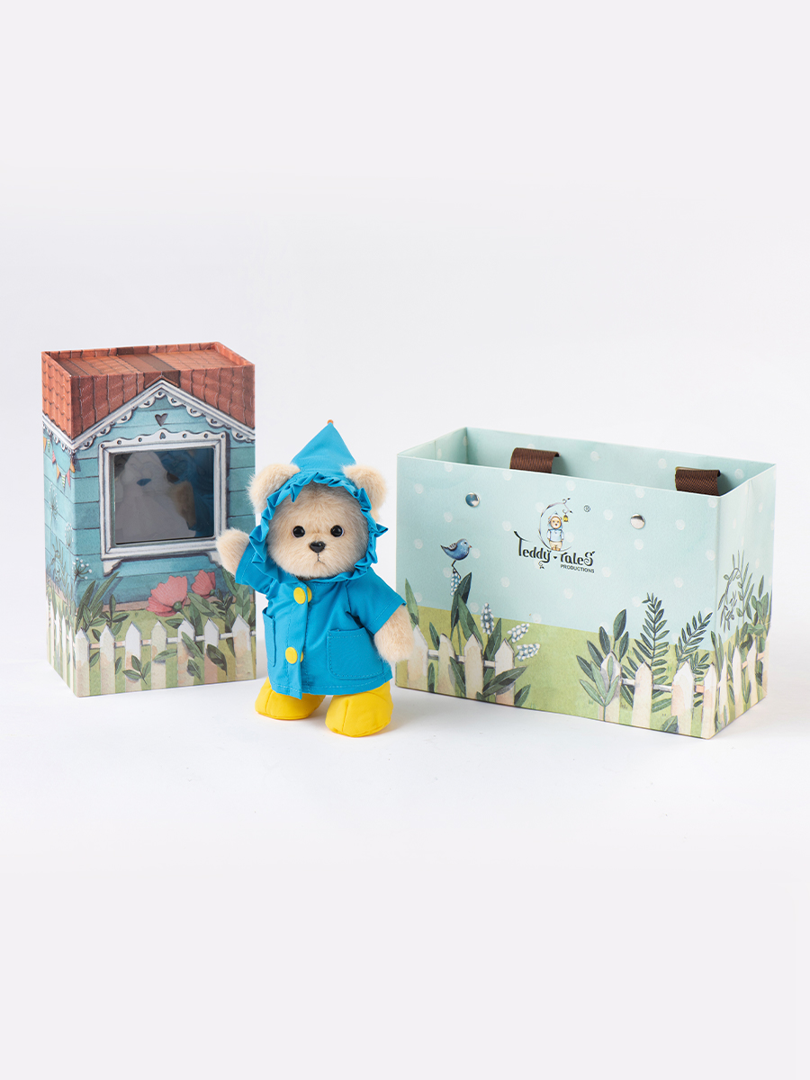 Мягкая игрушка TeddyTales Медведь в дождевике брелок - фото 6