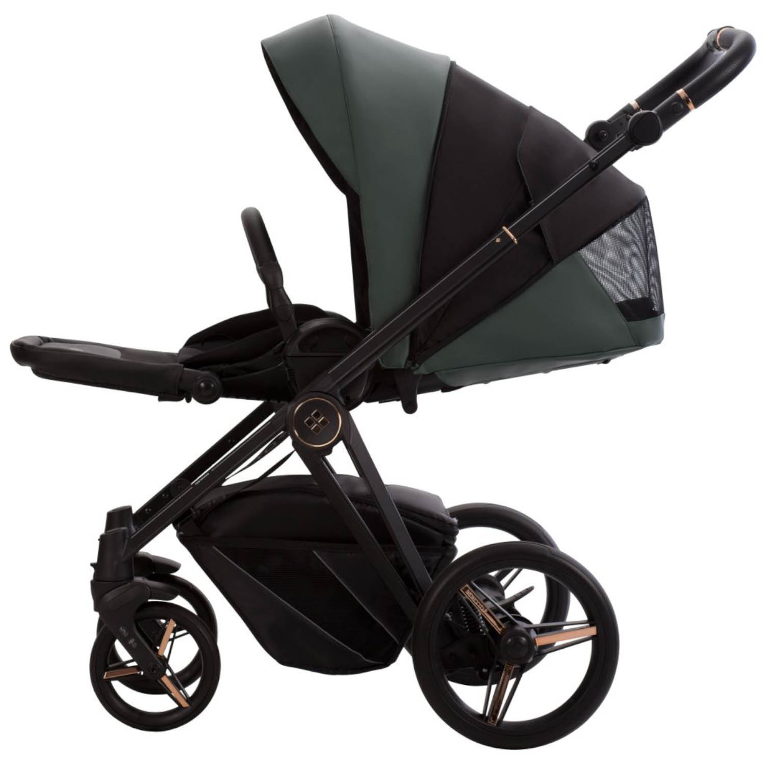 Коляска 2в1 Bebetto Monti Pro 02 Stella т.зеленый зеленый - фото 16