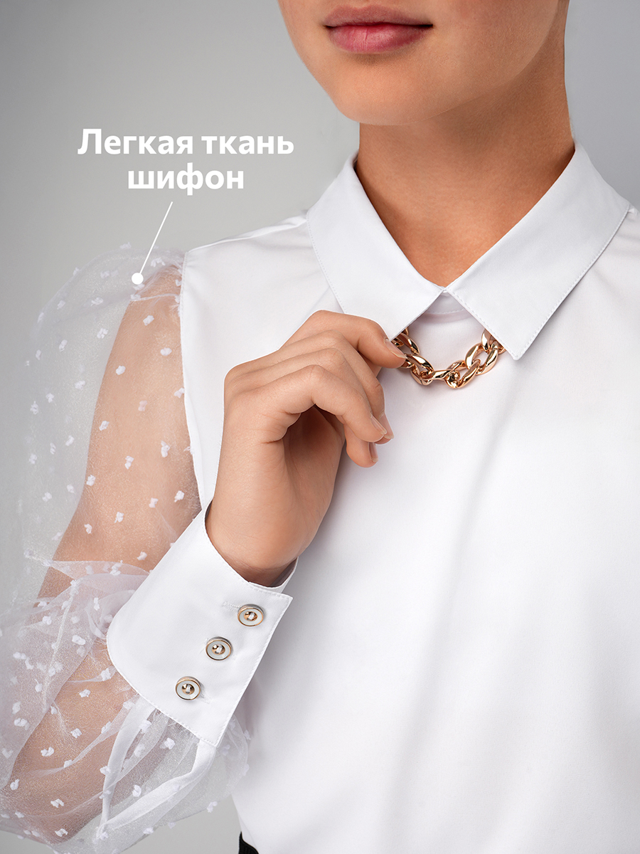 Блузка HappyFox HF0349белый - фото 3