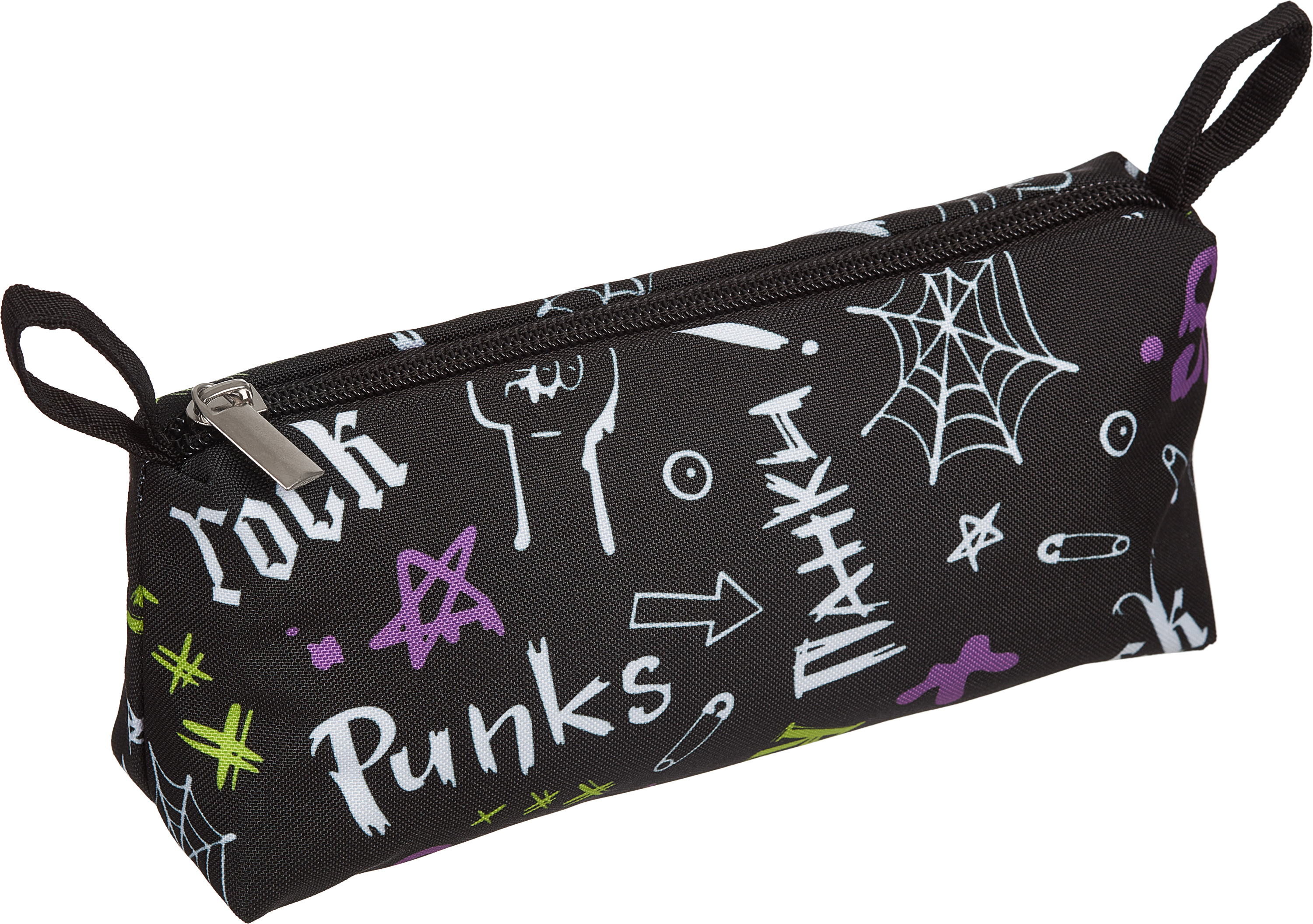 Изображение товара Пенал-косметичка Комус из полиэстера трендовый дизайн Панк 210x60x105 мм