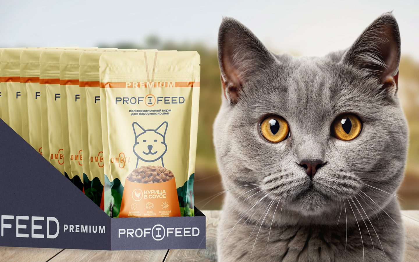 Корм консервированный для кошек (пауч) Profifeed с курицей в соусе 75гр. 28 шт. - фото 4