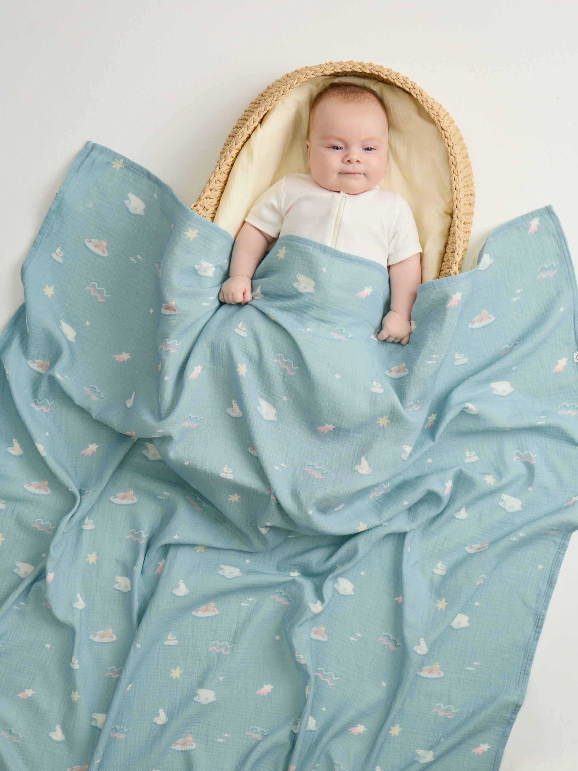 Пелёнка BUBA KIDS Русская Арктика муслин 115х115 см - фото 1