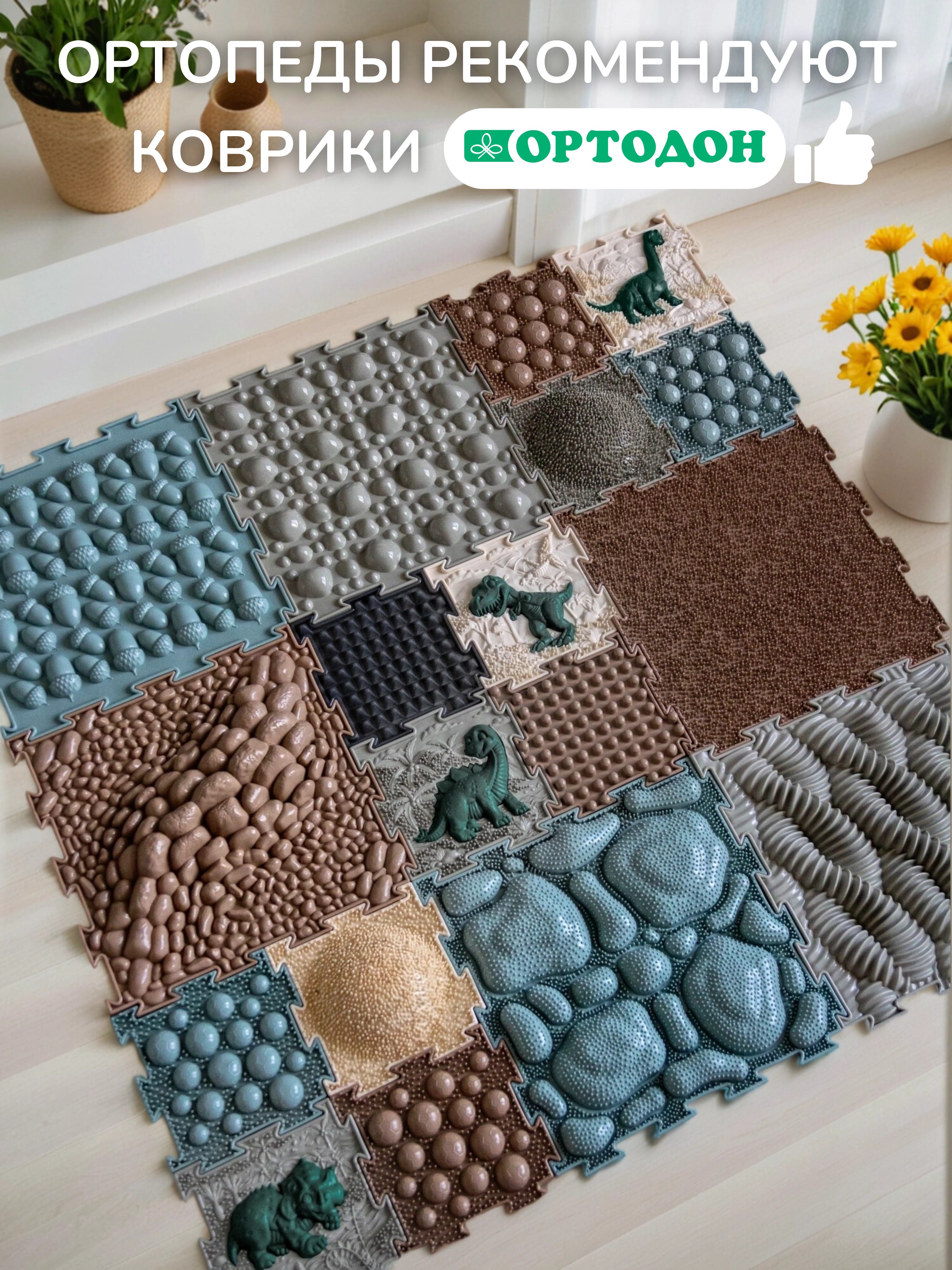 Коврик-пазл Ортодон массажный развивающий 26 x 220 см - фото 14