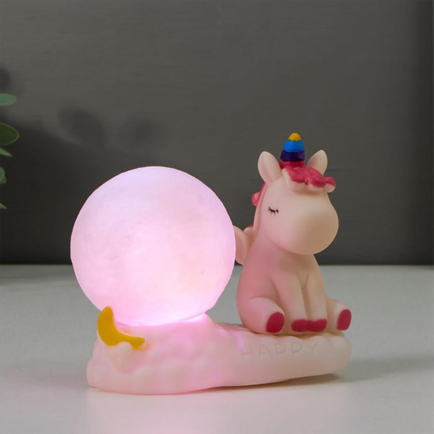 Ночник-светильник MINI-TOYS настольный «Единорог с планетой» LED белый свет - фото 4