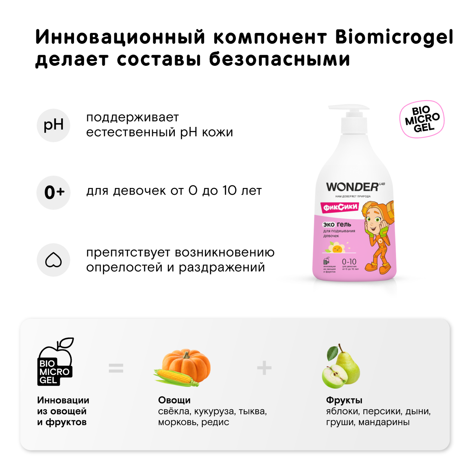 Гель для подмывания девочек Wоnder Lab Эко 540мл - фото 2