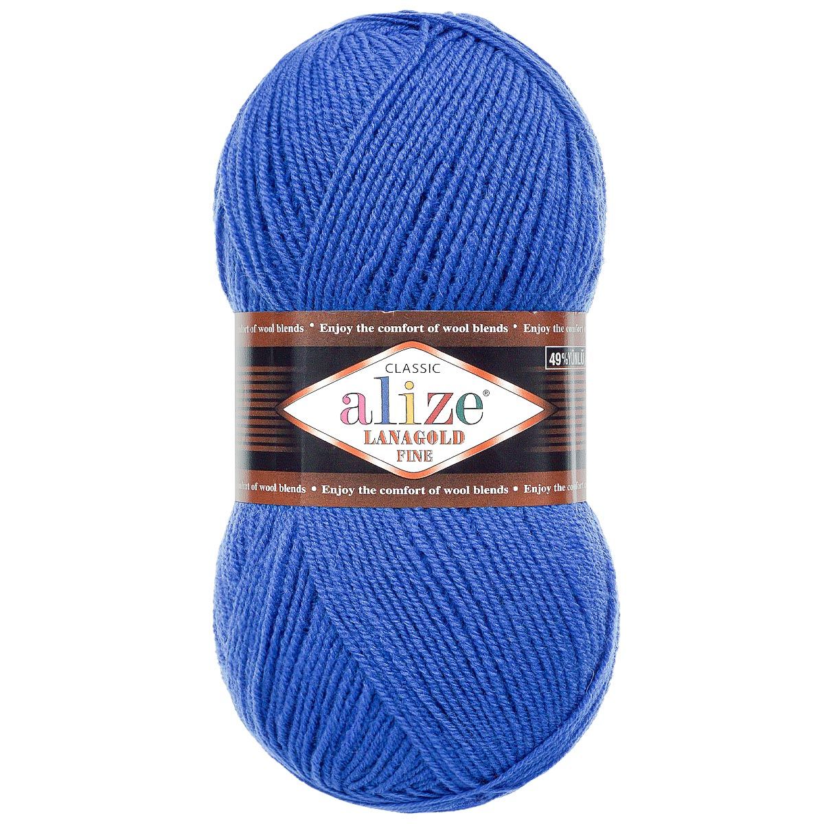 Пряжа Alize полушерстяная мягкая тонкая теплая Lanagold fine 100г 390 м 5 мотков 141 василек - фото 4