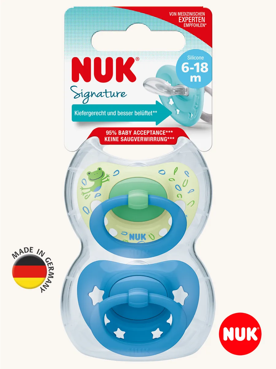 Пустышка Nuk силикон ортодонтическая от 6 мес. 2 шт. - фото 1