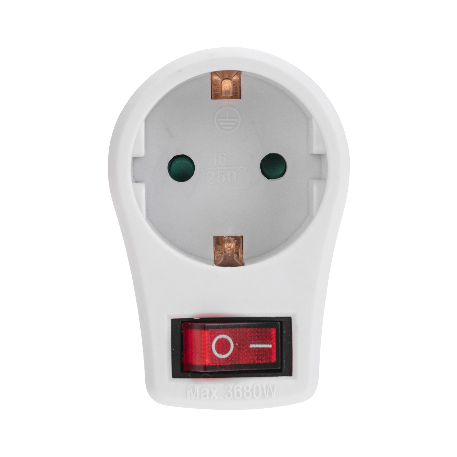 Адаптер сетевой REXANT 16А с выключателем заземлением и защитными шторками белый - фото 10