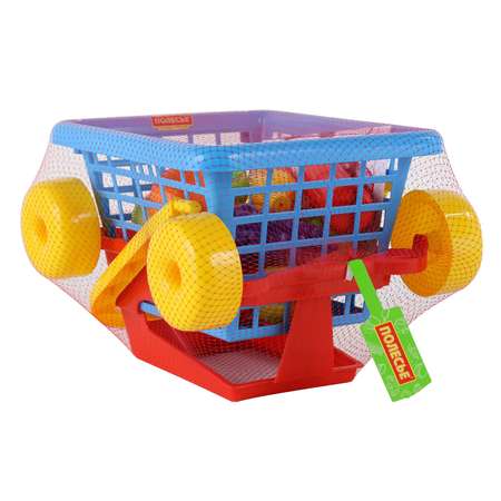 Игровой набор Полесье тележки и корзинки, продукты