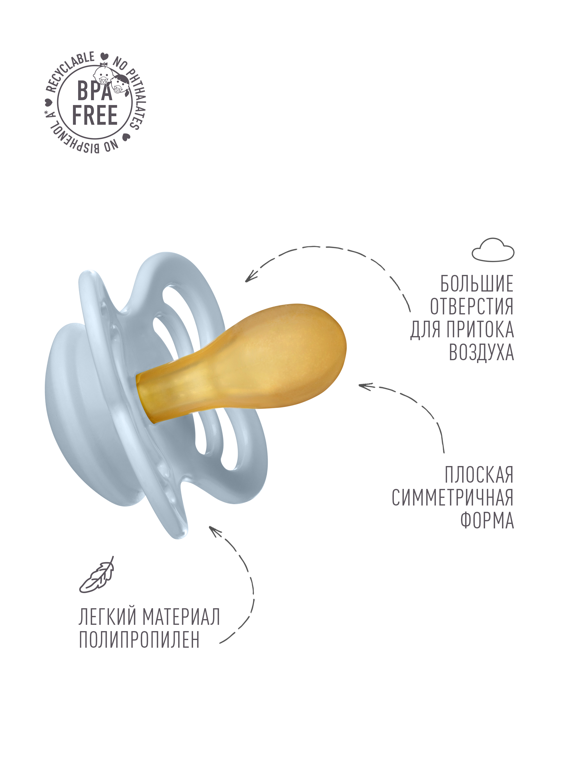 Пустышка BIBS латекс ортодонтическая от 6 мес. - фото 3