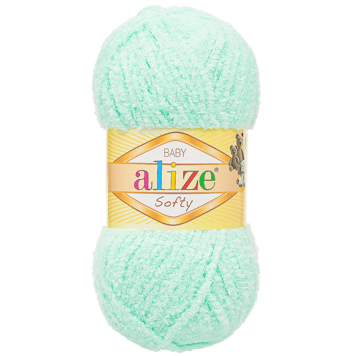 Пряжа для вязания Alize softy 50 гр 115 м микрополиэстер мягкая фантазийная 669 светлая бирюза 5 мотков - фото 4