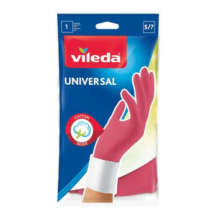 Перчатки VILEDA универсальные с хлопком S