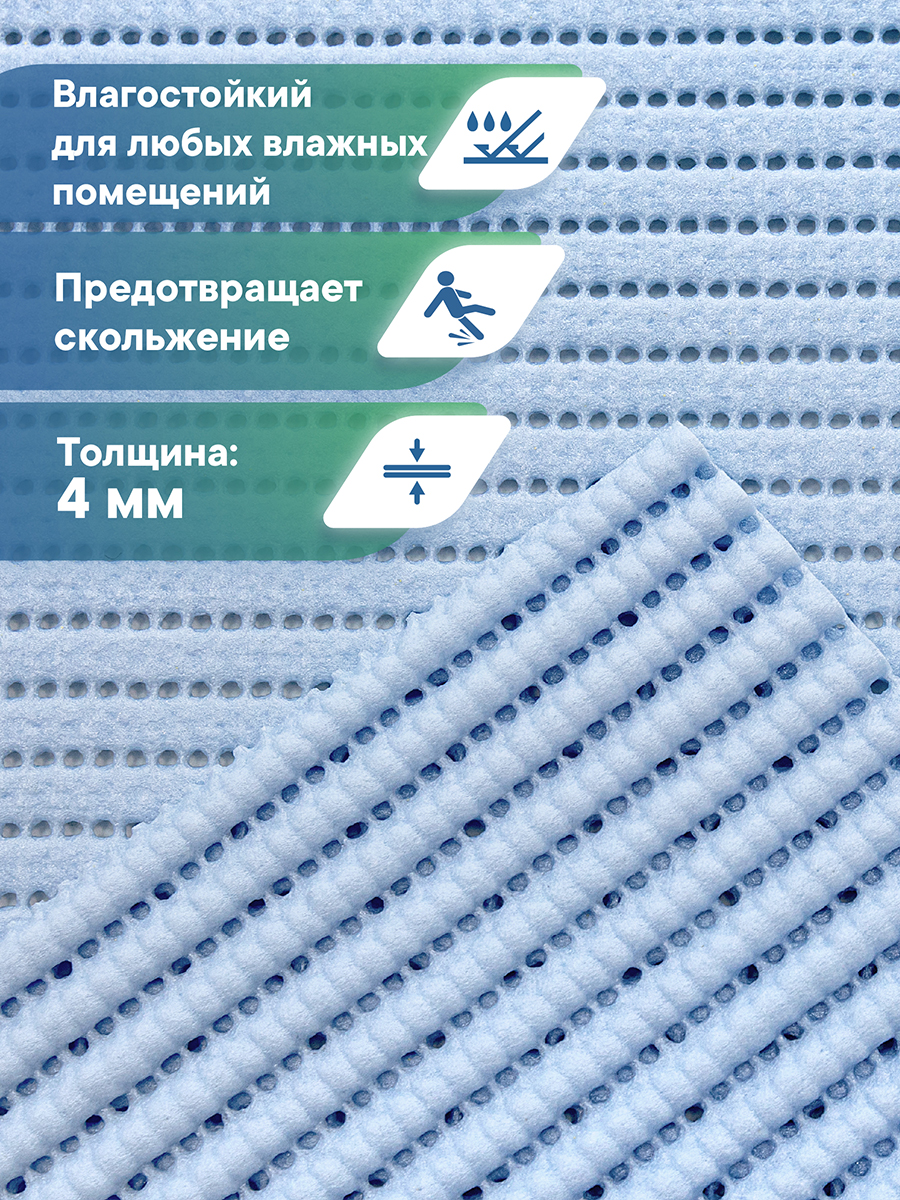 Коврик для ванной VILINA голубой 65 x 90 см 1 шт. - фото 2
