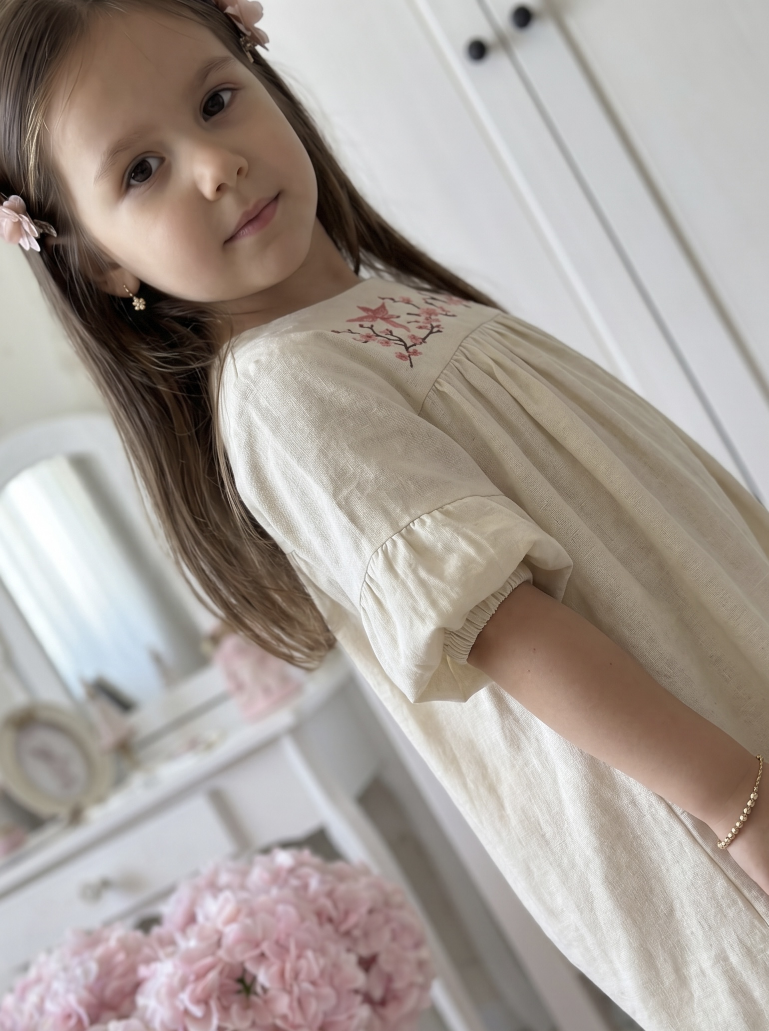 Платье Artcher kids Платье012Молочное_с_вышивкой - фото 2
