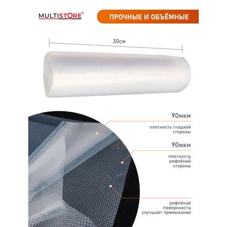 Рулон для вакууматора рифленый Multistore erwterewtw34433