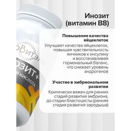 Инозитол 1000 мг + CigaPan Цыгапан фолиевая кислота 400 мкг для женщин