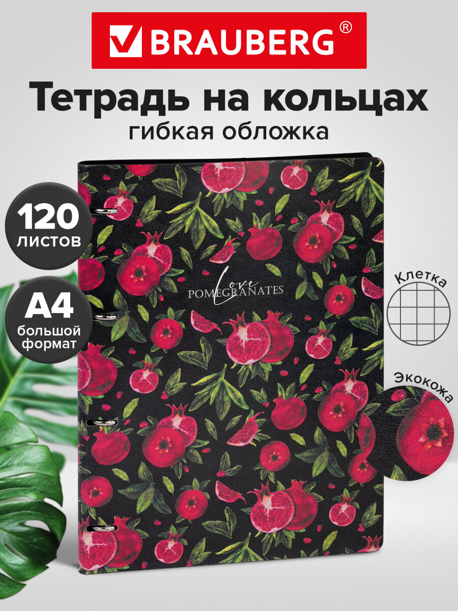 Тетрадь со сменным блоком Brauberg клетка 120 лист. - фото 1